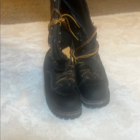 Wesco Black Leather 16” Lineman’s Boots - Picture 1 of 11